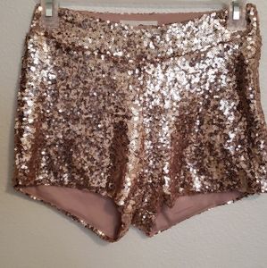 COPY - Rose Gold sequined shorts